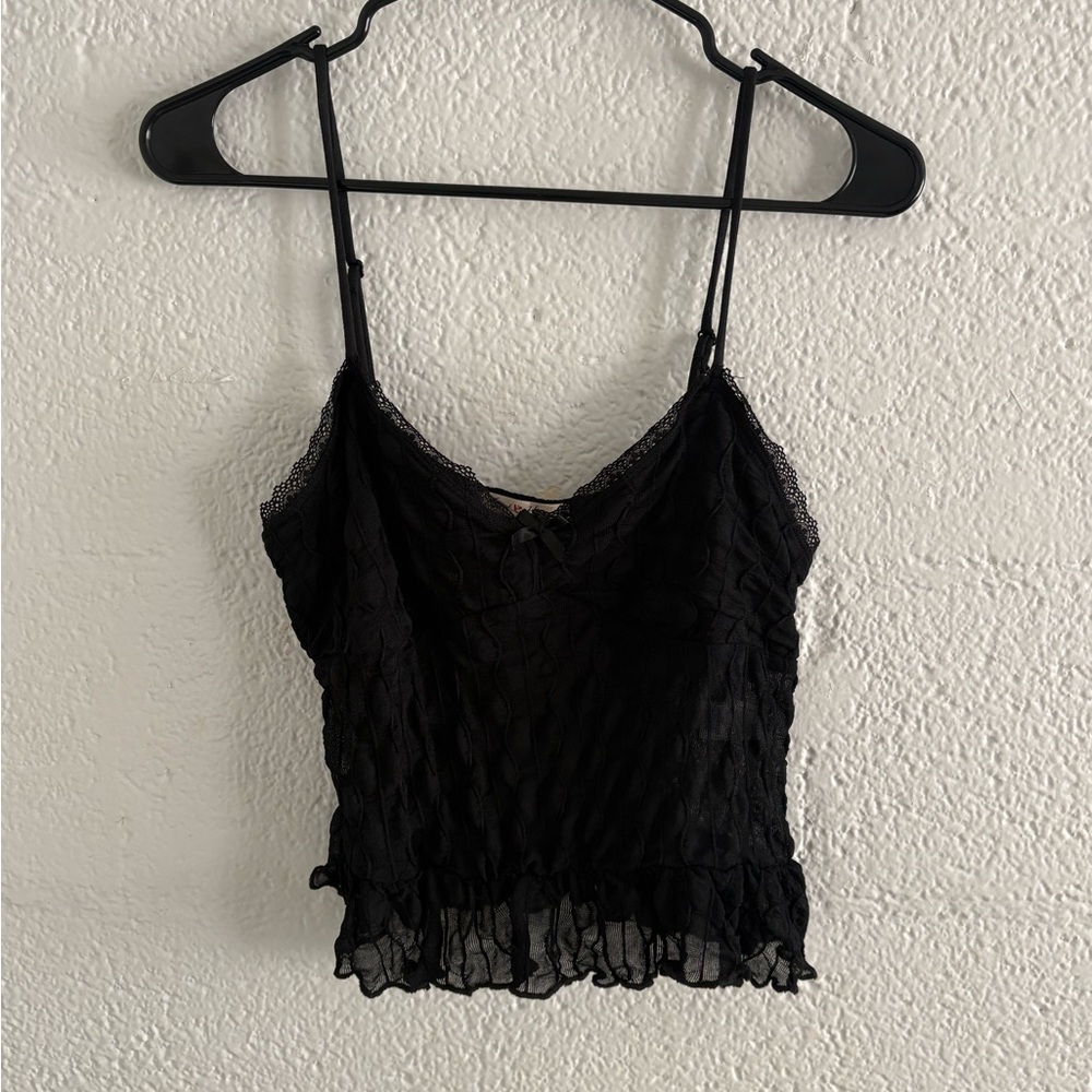 Black mesh tank top